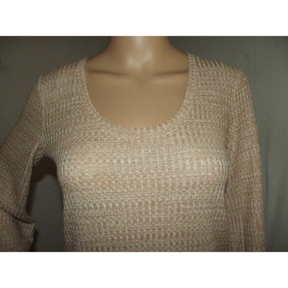 Express Waffle Shirt Womens Size XS Brown Variegated knit thermal top - Picture 5 of 10